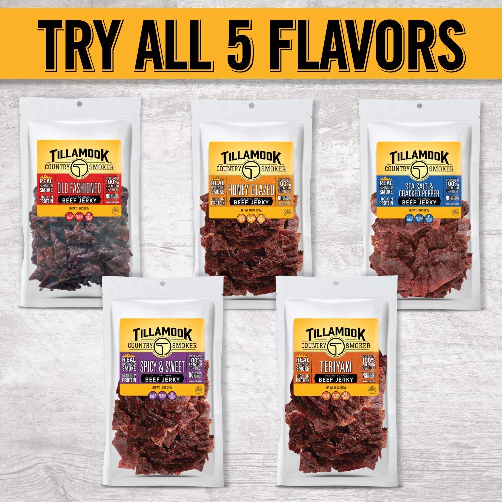 Tillamook country smoked honey glazed beef jerky, 10 oz, premium protein snack