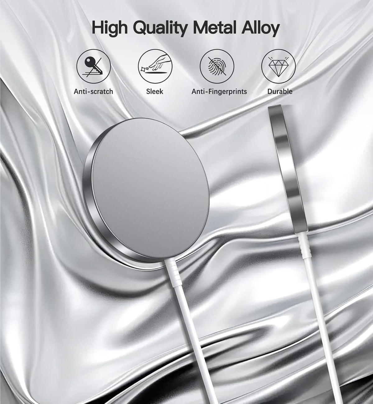 Magnetic Wireless Charger 15W Fast Mag Safe Charger for Cell iPhone 17 Pro Max/17 Pro/17 Air/17/16/15/14/13/12 Series 2 Pack Charging Pad for AirPods 3/2/Pro 2/Pro Mag-Safe Original Replacement