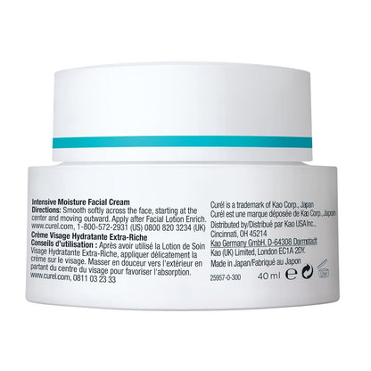 Curel Japanese Skin Care Intensive Face Moisturizer Cream, fragrance-free, anti-aging, 1.4 Oz, hydrating face lotion for dry to very dry sensitive skin
