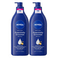 nivea essentially enriched body lotion for dry skin with hyaluronic acid, 16.9 fl oz, pack of 2