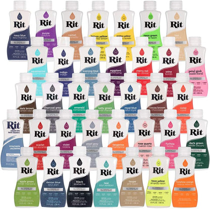 Rit Dye – Liquid Fabric Dye for Crafting, Clothing, and Décor – 8 oz. Bottle – Black (Gloves Included)