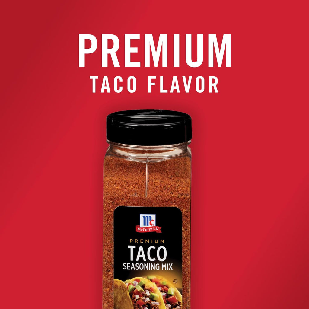 McCormick premium taco seasoning mix, 24 oz, no artificial flavors, large size, easy taco recipe