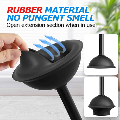 2 in 1 Toilet Plunger and Brush Set，Extended Handle Plunger，Toilet Bowl Brush Plunger Set, Bathroom Cleaning Tools ，Toilet Brush Plunger Combo，Cleaning Brush，Bathroom Cleaning Supplies