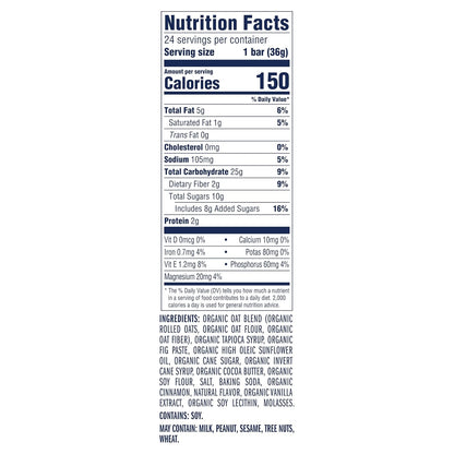 zbar iced oatmeal cookie soft-baked energy snack bars non-gmo usda organic granola bars 24 pack