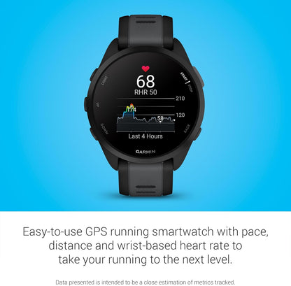 Garmin Forerunner 165, Running Smartwatch, Colorful AMOLED Display, Training Metrics and Recovery Insights, Black