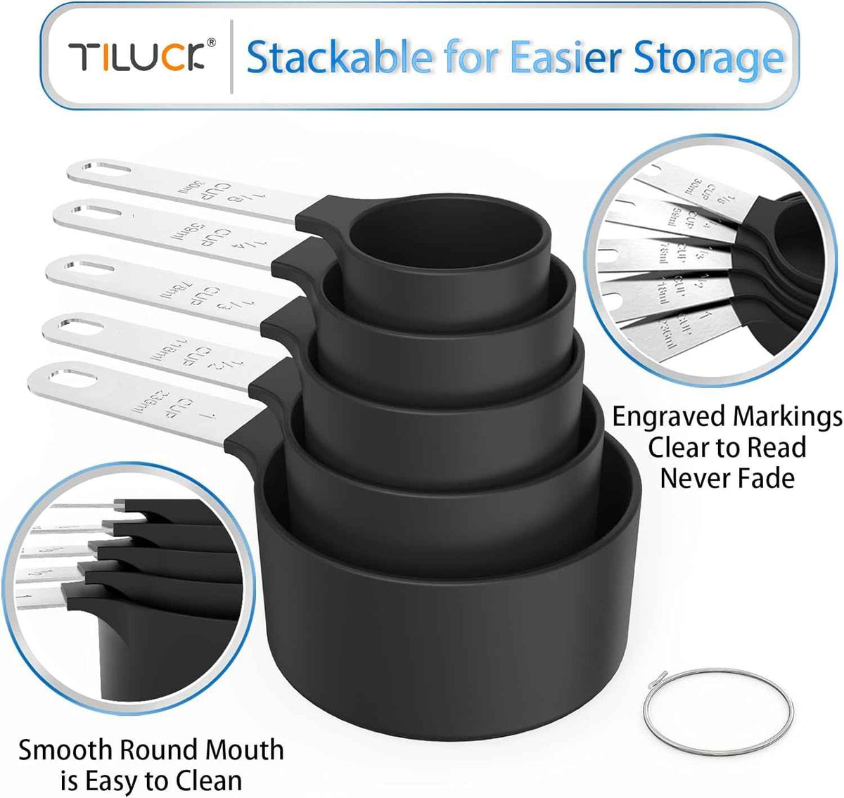 TILUCK Measuring Cups & Spoons Set for Accurate Cooking and Baking Measurements