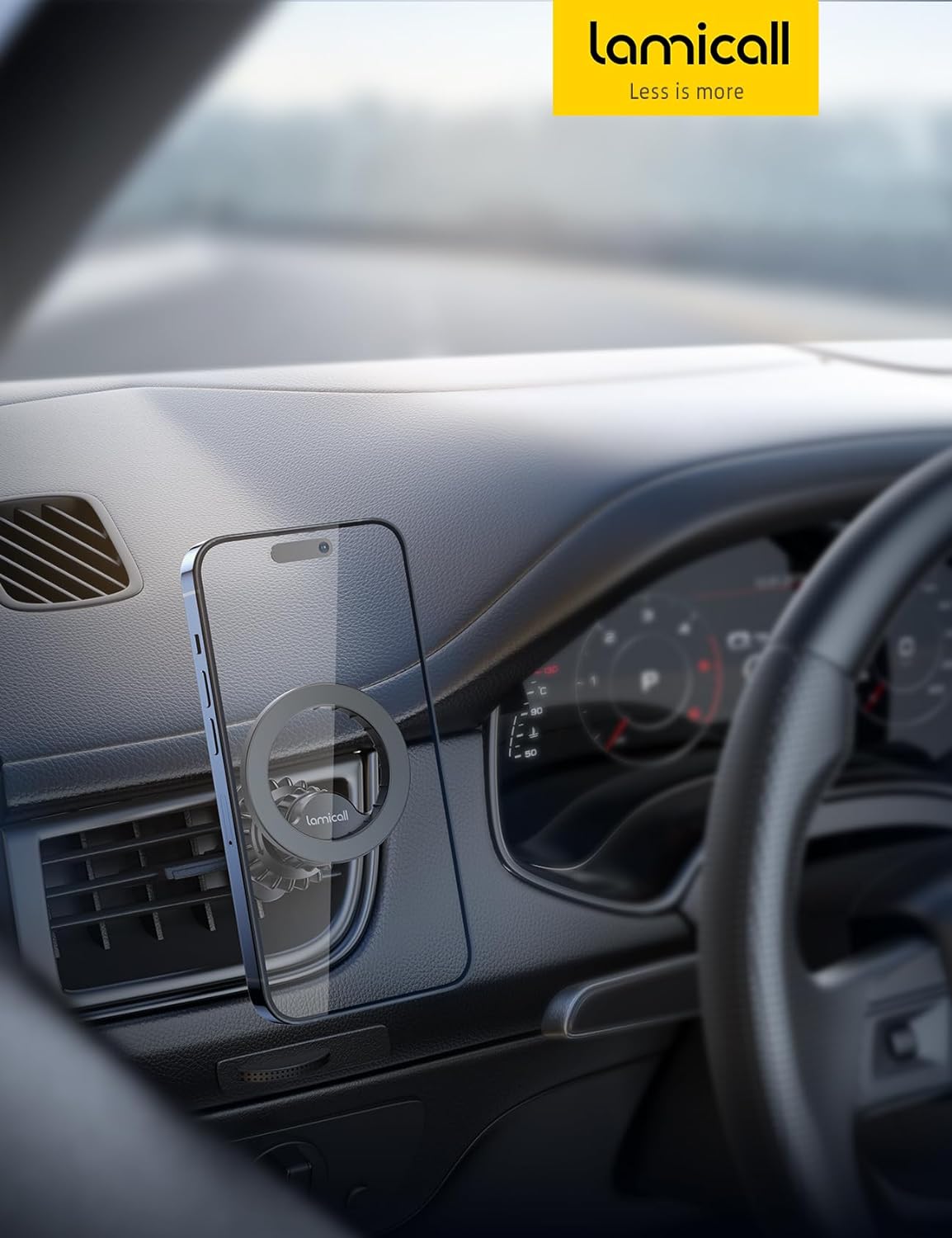 Lamicall for MagSafe Car Mount - [20 Super Magnets] Magnetic Car Phone Mount, Air Vent Phone Holder Car, Hands Free Cell Phone Holder Clip Car Accessories fit iPhone 17 16 15 14 13 Pro Plus Max - Rayz Mart