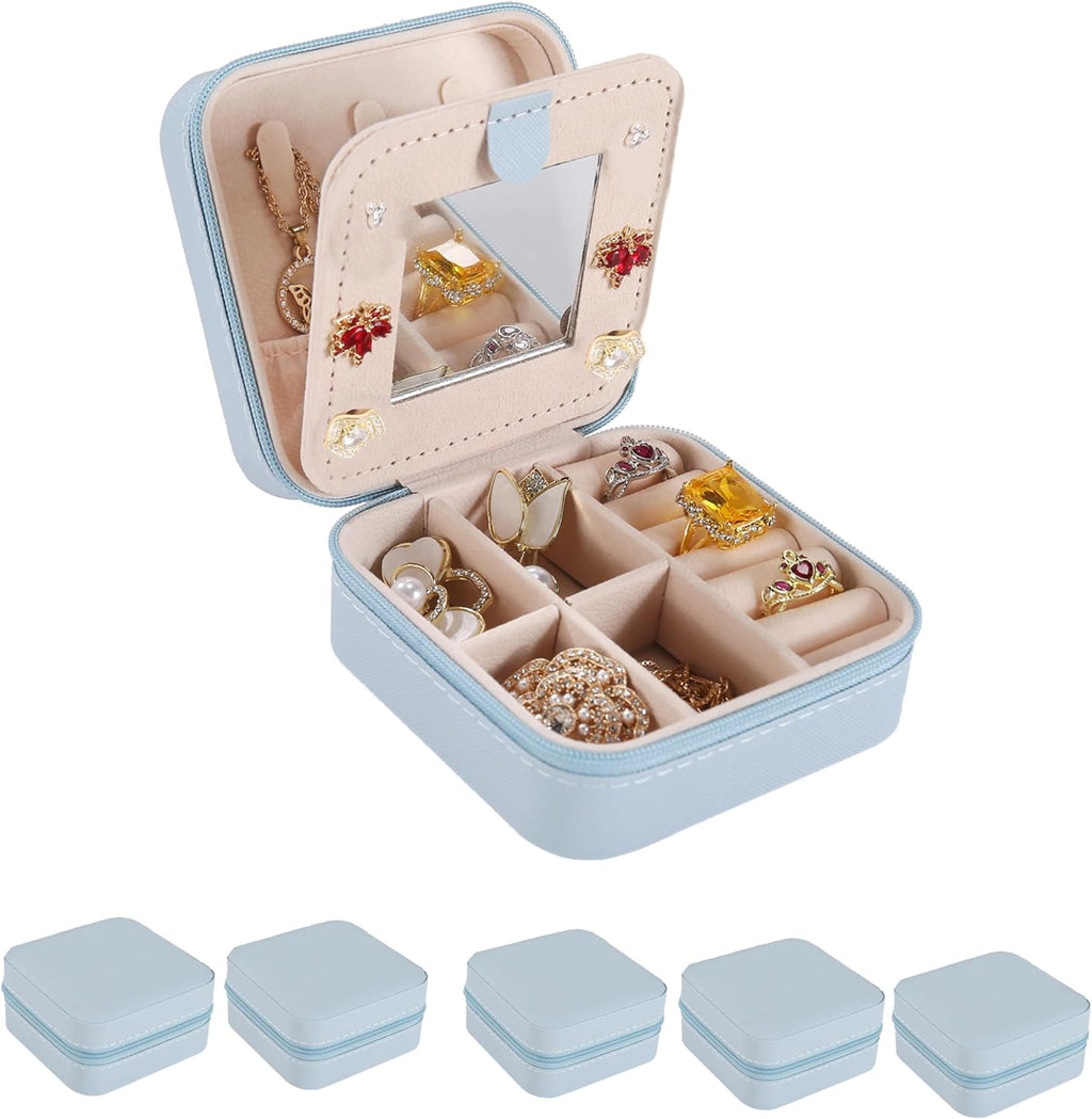 keLofoN small pink jewelry case with mirror travel gift for girls women
