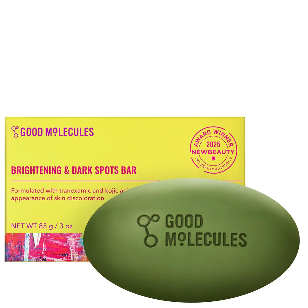 Good Molecules brightening soap free face and body bar with tranexamic kojic acids and niacinamide for dark spots skin care
