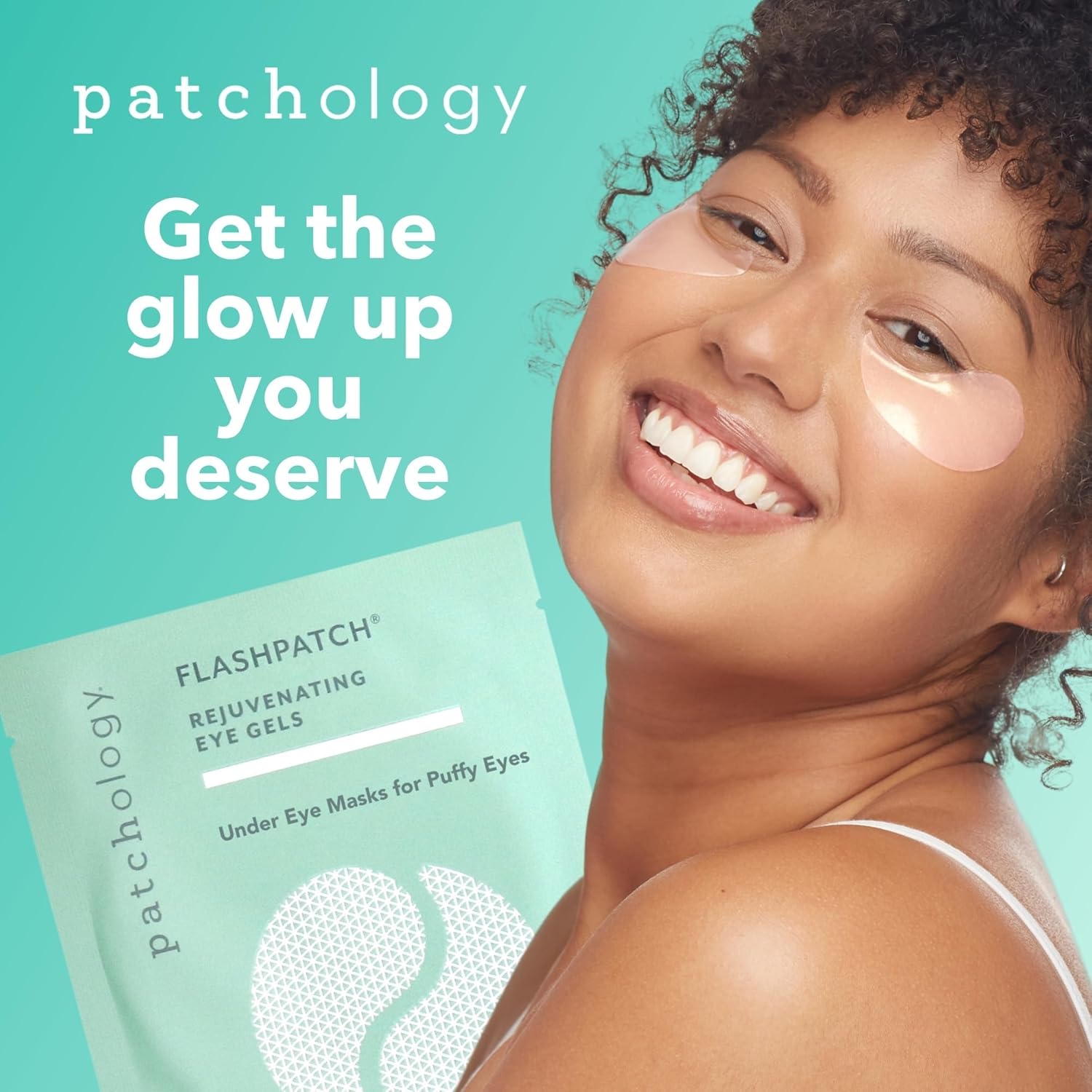 Patchology under eye gel patches for natural skincare treatment, puffy eyes, dark circles, and eye bags, 5 pairs