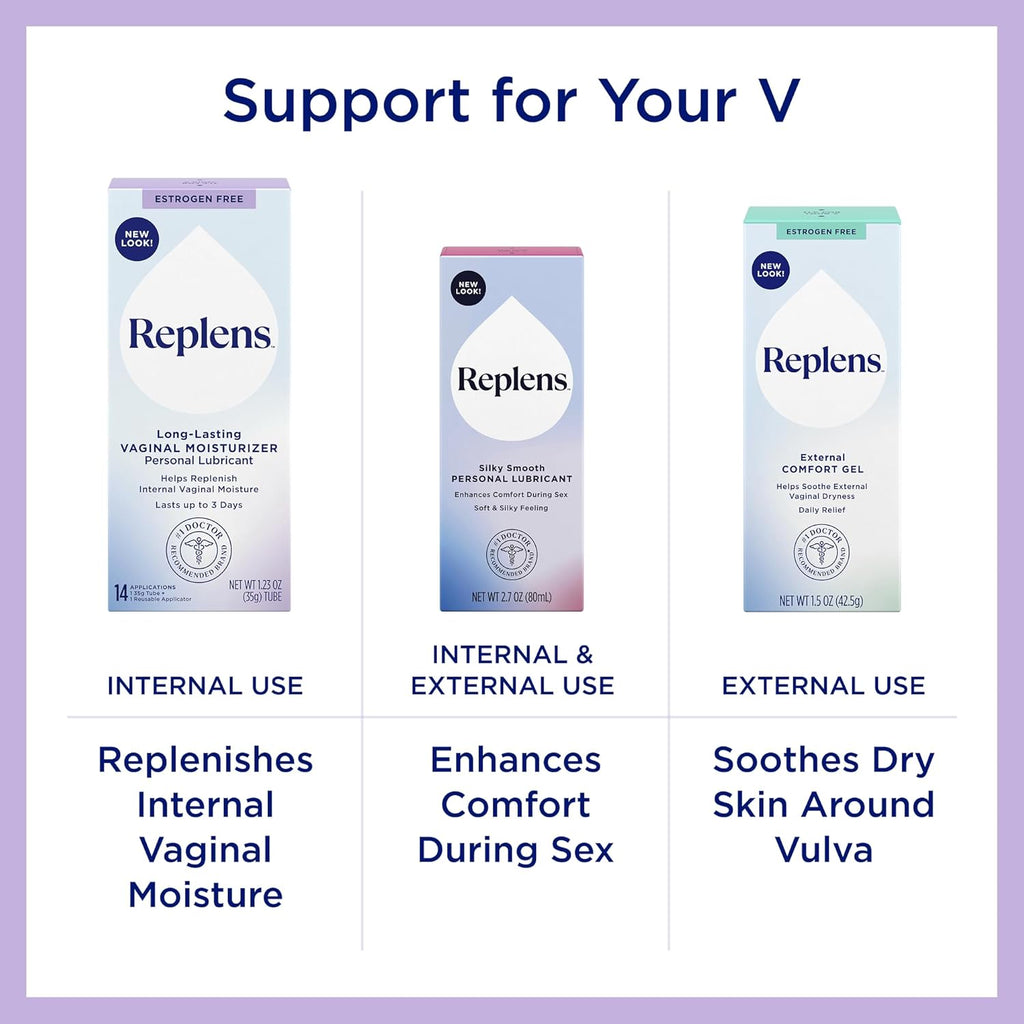 replens doctor-recommended estrogen-free vaginal moisturizer for vaginal dryness, 8 pre-filled applicators