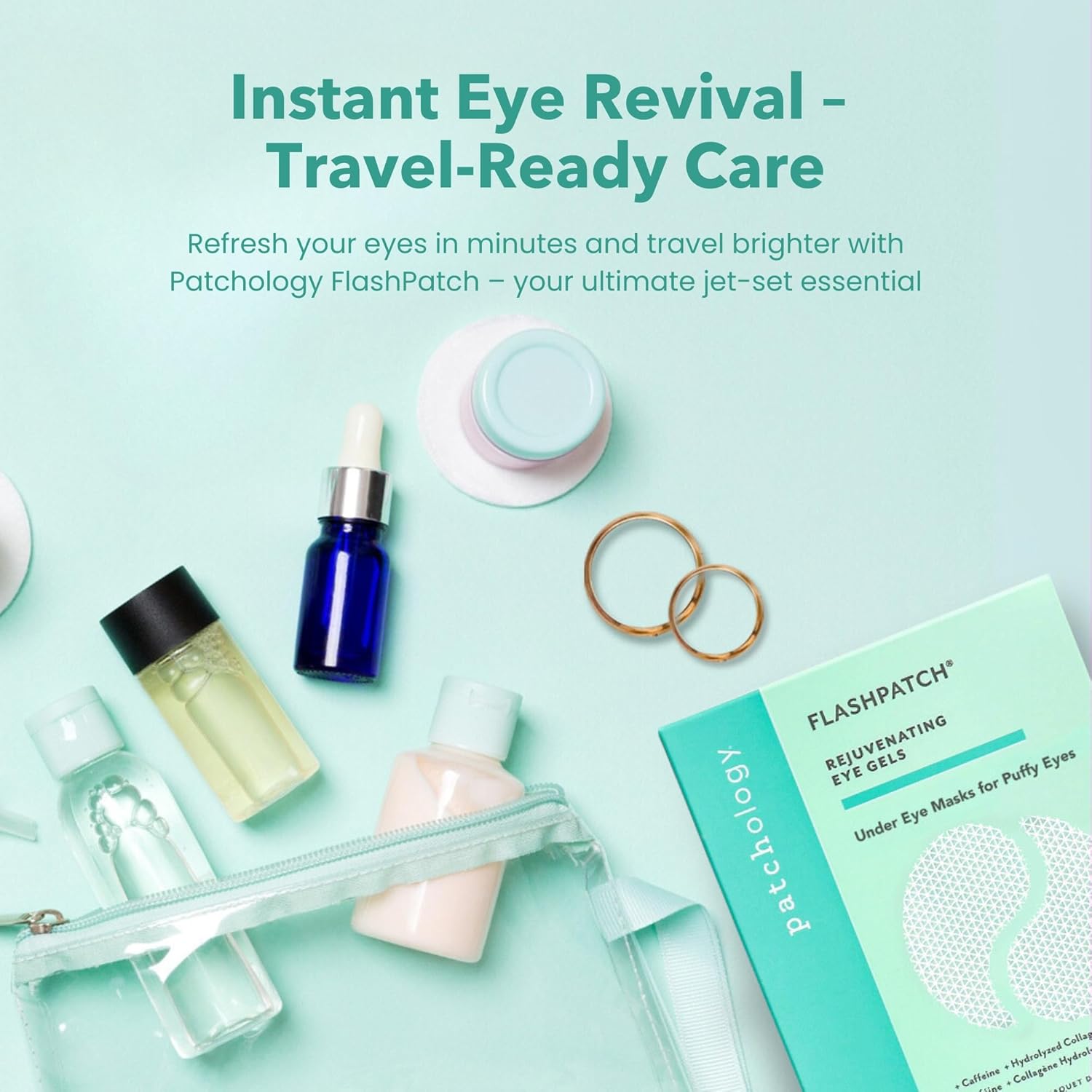 Patchology under eye gel patches for natural skincare treatment, puffy eyes, dark circles, and eye bags, 5 pairs
