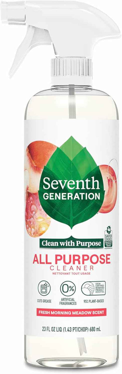 Seventh Generation All Purpose Cleaning Spray Surface Cleaner Lemon Chamomile scent Cuts Grease 23 oz, Pack of 4