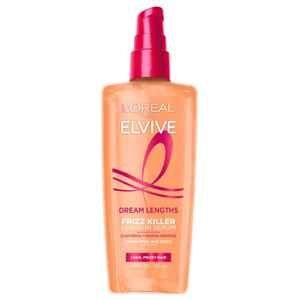 L'Oreal Paris Elvive Dream Lengths Frizz Killer Leave-In Serum, 3.4 Ounce