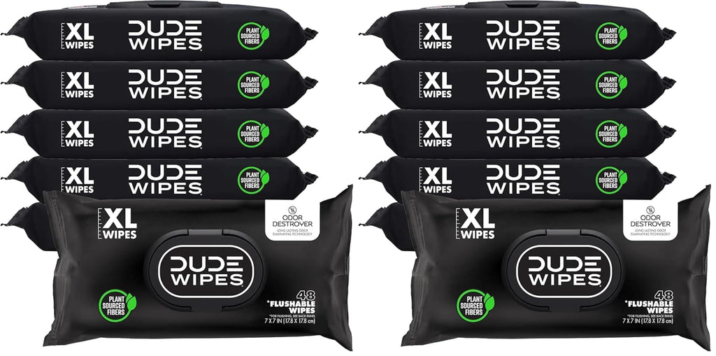 duke unscented extra-large adult wet wipes - 3 pack, 144 flushable wipes, septic and sewer safe
