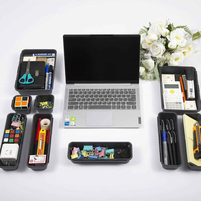 15-Piece Interlocking Desk Organizer: Versatile Storage for Office, Bathroom, and Kitchen