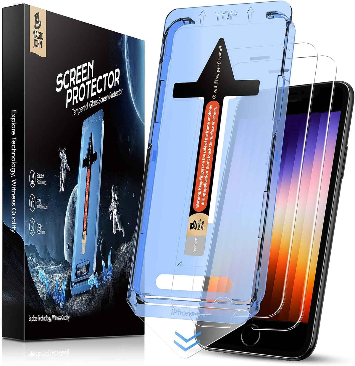 MAGIC JOHN 2 Pack for iPhone 17 Pro Max 6.9 inch Tempered Glass Screen Protector, Auto Dust-Elimination, Bubble Free, HD Clear, Easy Installation