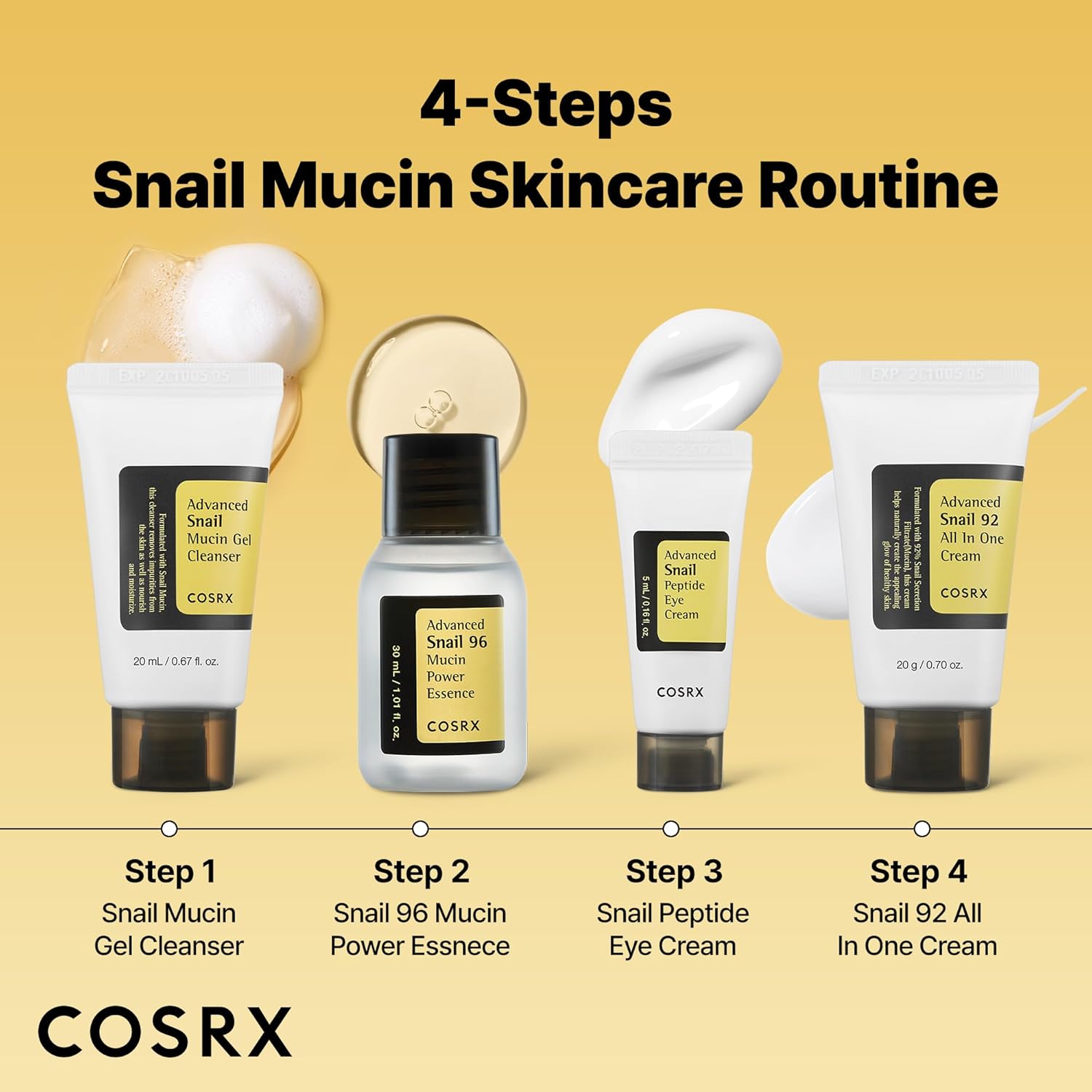 cosrx all about snail mucin korean skincare travel essentials set mini gift moisturizing kit