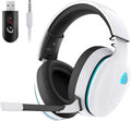 Gtheos 2.4GHz wireless gaming headset for ps5, ps4, nintendo switch and pc with noise canceling mic and 40+hr battery life - white