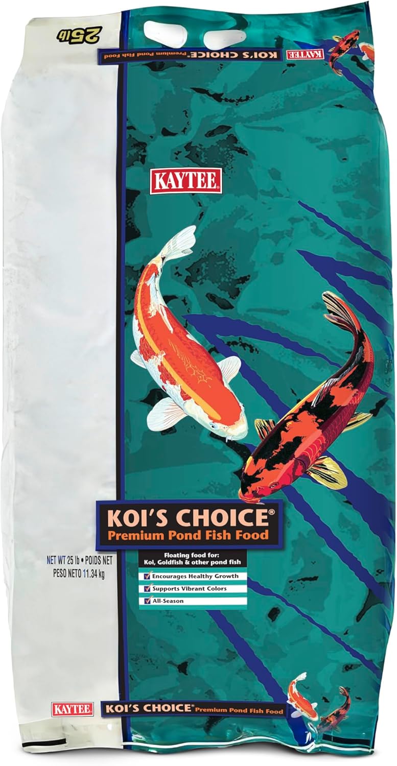 kaytee koi's choice koi floating fish food for koi goldfish and pond fish 10 pounds