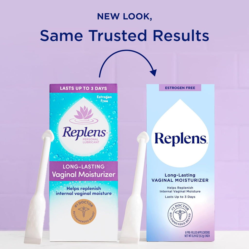 replens doctor-recommended estrogen-free vaginal moisturizer for vaginal dryness, 8 pre-filled applicators