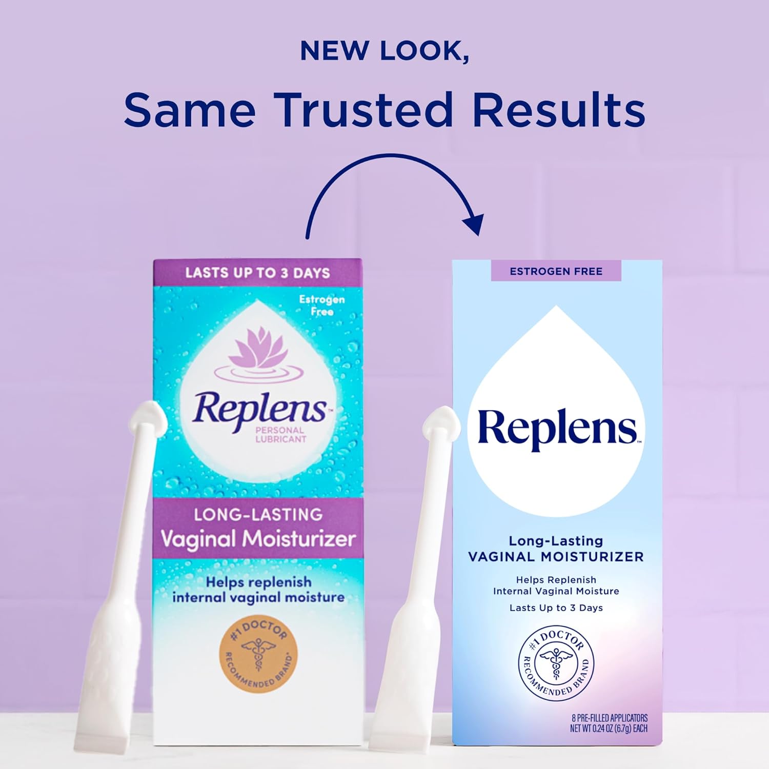 replens doctor-recommended estrogen-free vaginal moisturizer for vaginal dryness, 8 pre-filled applicators