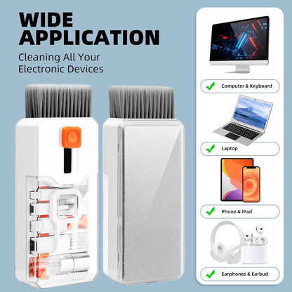 Keyboard Cleaning Kit Laptop Cleaner, 10-in-1 Computer Screen Cleaning Brush Tool, Multi-Function PC Electronic Cleaner Kit Spray for iPad iPhone Pro, Earbuds, Camera Monitor, All-in-one with Patent