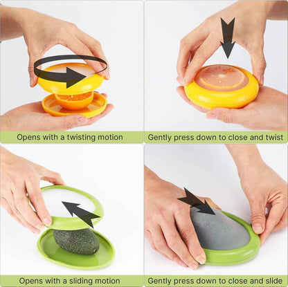 Winb reusable fruit savers set of 4 for avocados, tomatoes, and more