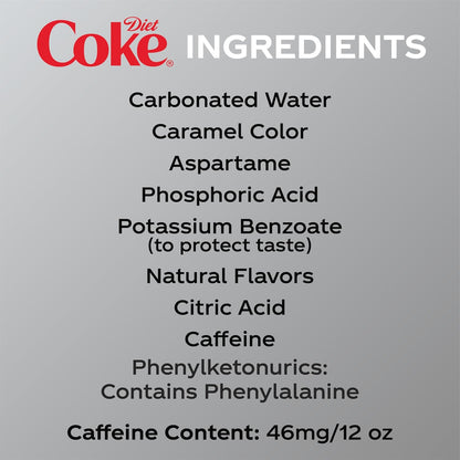 Diet Coke Soda Soft Drink Fridge Pack Cans, 12 fl oz, 12 Pack
