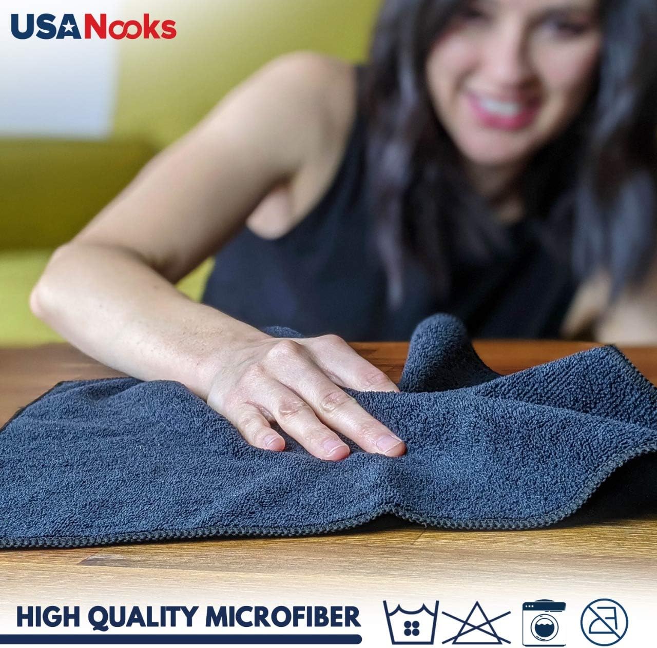 usanooks microfiber cleaning cloth grey 12 pack 12.5x12.5 inches high performance ultra absorbent