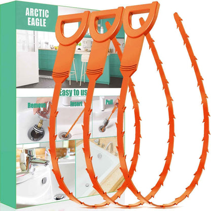 polypropylene shower unclogger tool 3 pack with 20 inch long-lasting drain snake