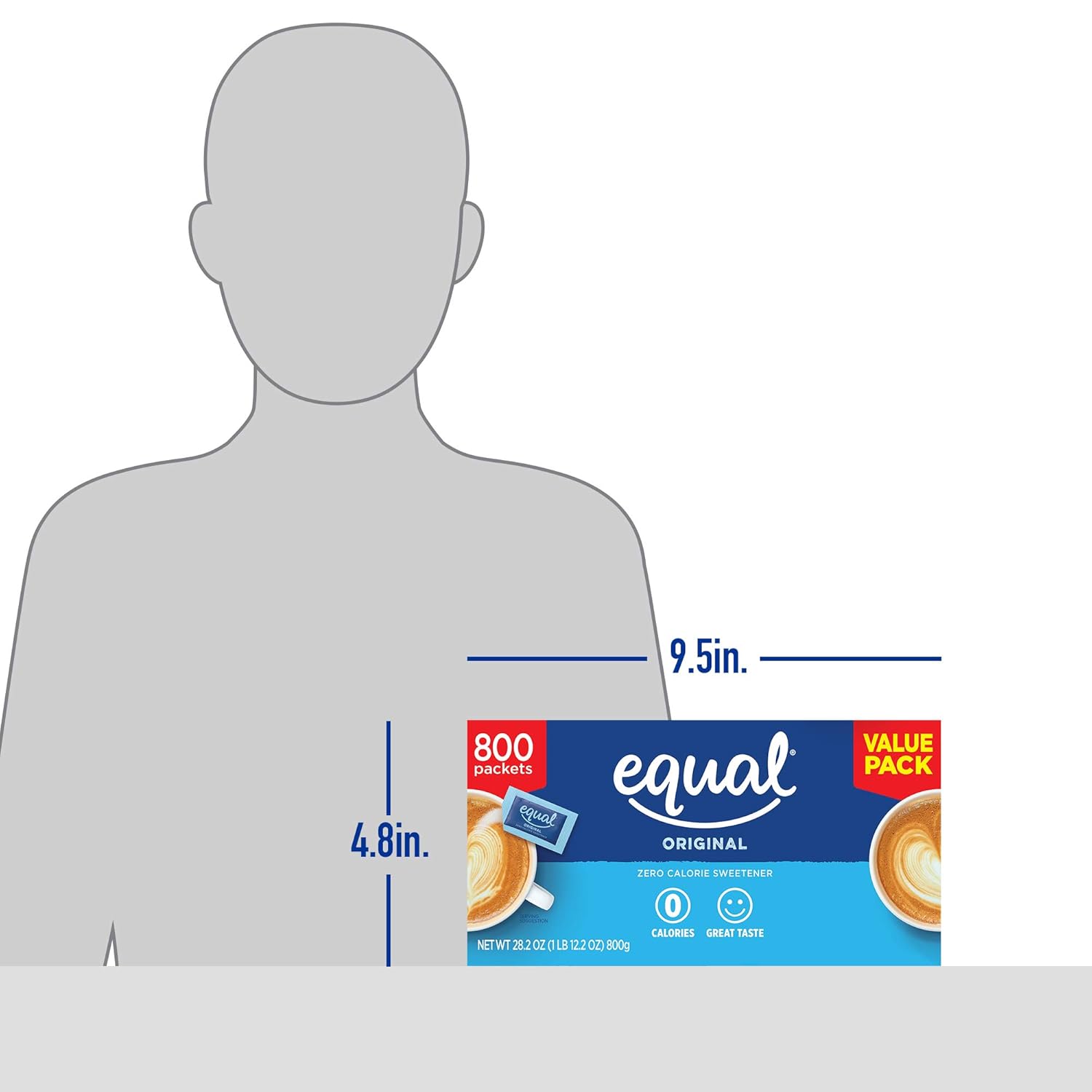 equal 800-count sweetener packets aspartame acesulfame-k sugar alternative zero calorie erythritol free