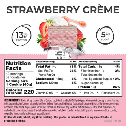 power crunch whey protein bars strawberry cream 1.4 oz 12 count high protein snacks