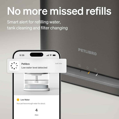 PETLIBRO Upgrade Cat Water Fountain Stainless Steel Tray, Dockstream 2 Cat Fountain Indoor, 3L/101oz Auto Cat Fountains for Drinking, App Monitoring Pet Water Fountain Dog, 5G WiFi Cat Water Dispenser