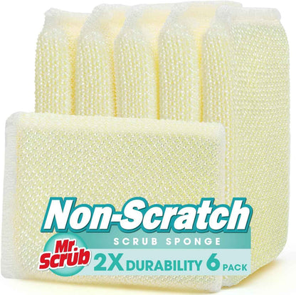 All-Purpose Sponges, Non Scratch, for Washing and Cleaning Dishes, Premium Scrub and Scrubbers, 12 Pads, Ideal for Kitchen, Bathroom