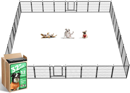 fxw rollick unleashed dog playpen for indoor, yard, rv camping, 24 inch 8 panels for small and puppy dogs, black