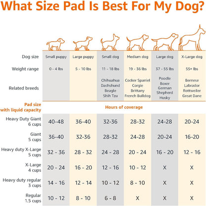 Amazon Basics Dog and Puppy Pee Pads, 5-Layer Leak-Proof Super Absorbent, Quick-Dry Surface, Potty Training, Regular (22x22"), 100 Count, Blue & White