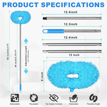 Storystore Ceiling Fan Cleaner Duster with Adjustable Extension Pole and Removable Fan Blade Cleaner - Blue