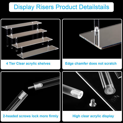 4 Tier Clear Acrylic Perfume Organizer Stand for Display & Storage