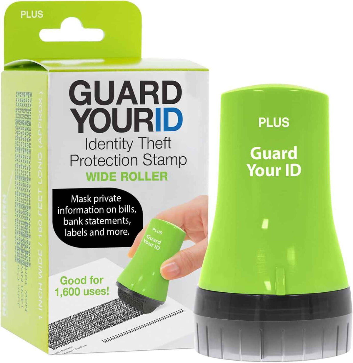 Guard Your ID Advanced 2.0 Roller 3-Pack for Identity Theft Protection, Confidential Security Stamp Mixed Color Kit (Turquoise, Green, White)