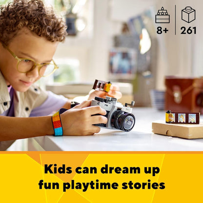 LEGO Creator 3 in 1 Retro Camera Toy, Transforms to Retro Video Camera or to TV Set, Photography Gift for Boys and Girls Ages 8 Years Old and Up Who Enjoy Creative Play, 31147