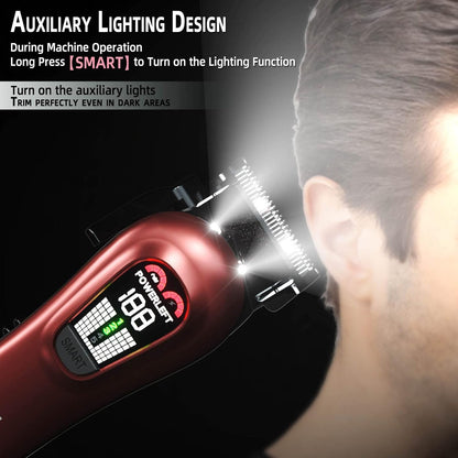 Hair Clippers for Men Professional Clippers for Men Cordless&Corded Barber Clippers for Hair Cutting & Grooming. Rechargeable Hair Trimmer Kit for Household (Red)