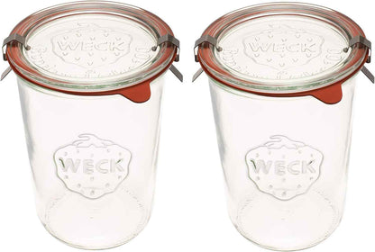 Weck 743 Mold Jar, Heavy-Duty Glass Jar with Silicone Lid and Rubber Gaskets, Wide Mouth, 10 oz Capacity, Perfect for Canning and Storage