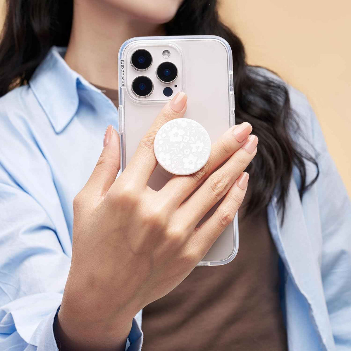 PopSockets Phone Grip with Expanding Kickstand, Adhesive Grip, Cute PopSockets - Blanc Fresh