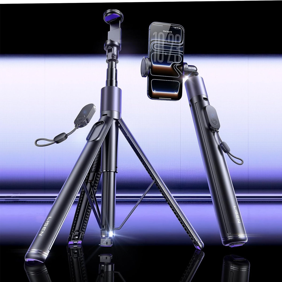 LISEN [0.01s-Open] Phone Tripod for iPhone, 67" Selfie Stick Tripod with Remote, Extendable Cell Phone Tripod Stand, Perfect for Travel Video Recording Live Stream Vlog for iPhone 17 Pro Max & Android