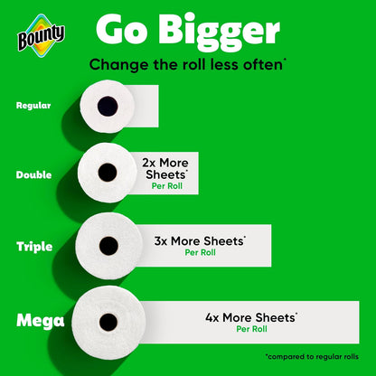 Bounty Select-A-Size Paper Towels, 8 Triple Rolls, White, Absorbent and Reliable, Fast Absorption, Reliable Strength