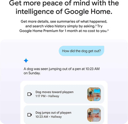 Google Nest Cam Indoor (Wired, 3rd Gen) - Security Camera with 2K Video and Gemini, Night Vision, 2-Way Audio, Works with Google Home - 2025 Model - Hazel