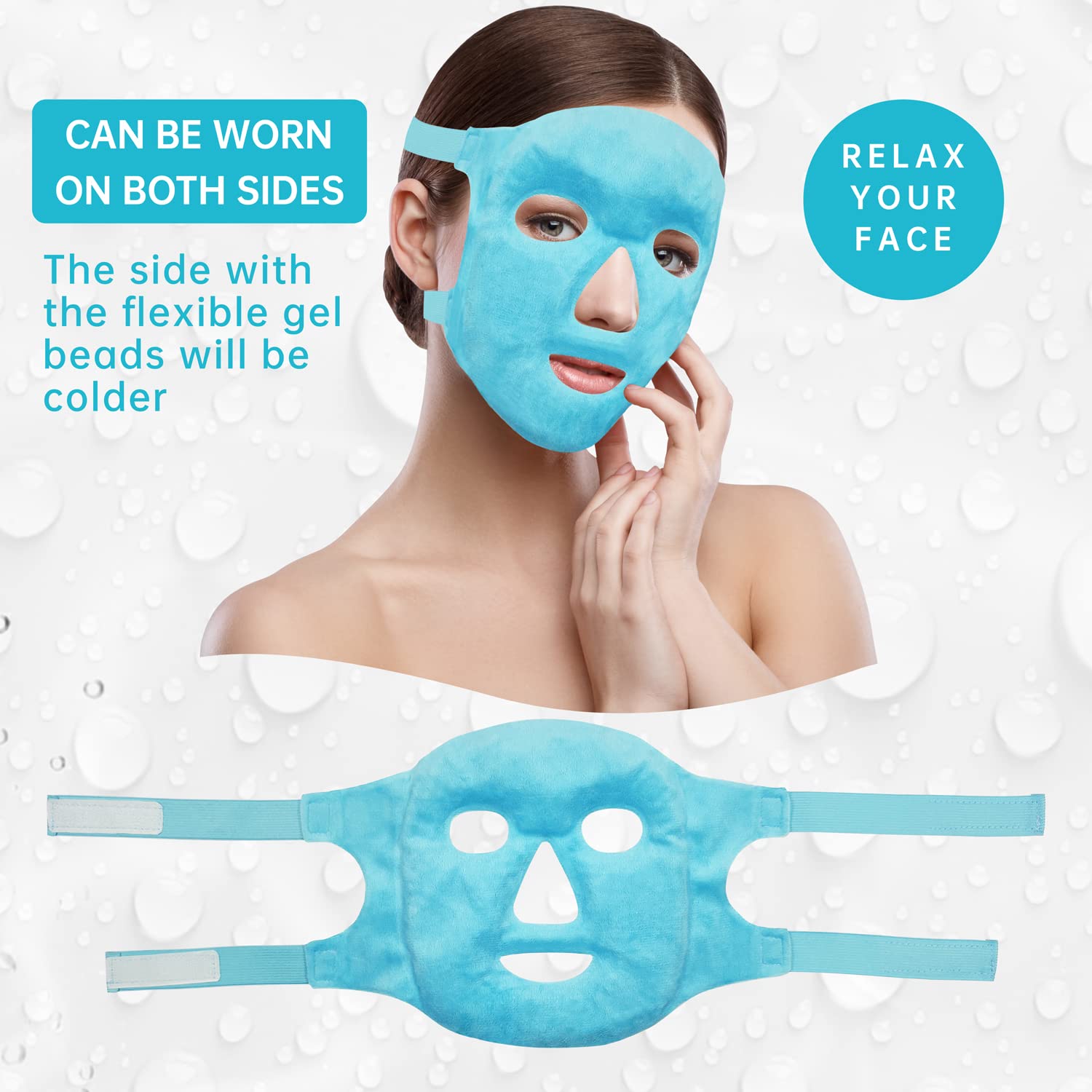znöcuetöd blue cold face eye mask ice pack for facial puff, dark circles and skin care