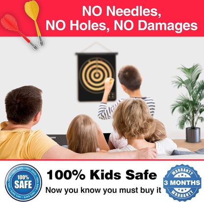 Magnetic Dart Board for Kids - Indoor Outdoor Darts Game, 16pcs Magnetic Darts, Double Sided Board Games Set, Best Toys Gifts for Teenage Age 5 6 7 8 9 10 11 12 13 14 15 16 Years Old Boys