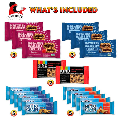 veratify healthy mixed snack box 66 count gift basket variety assortment